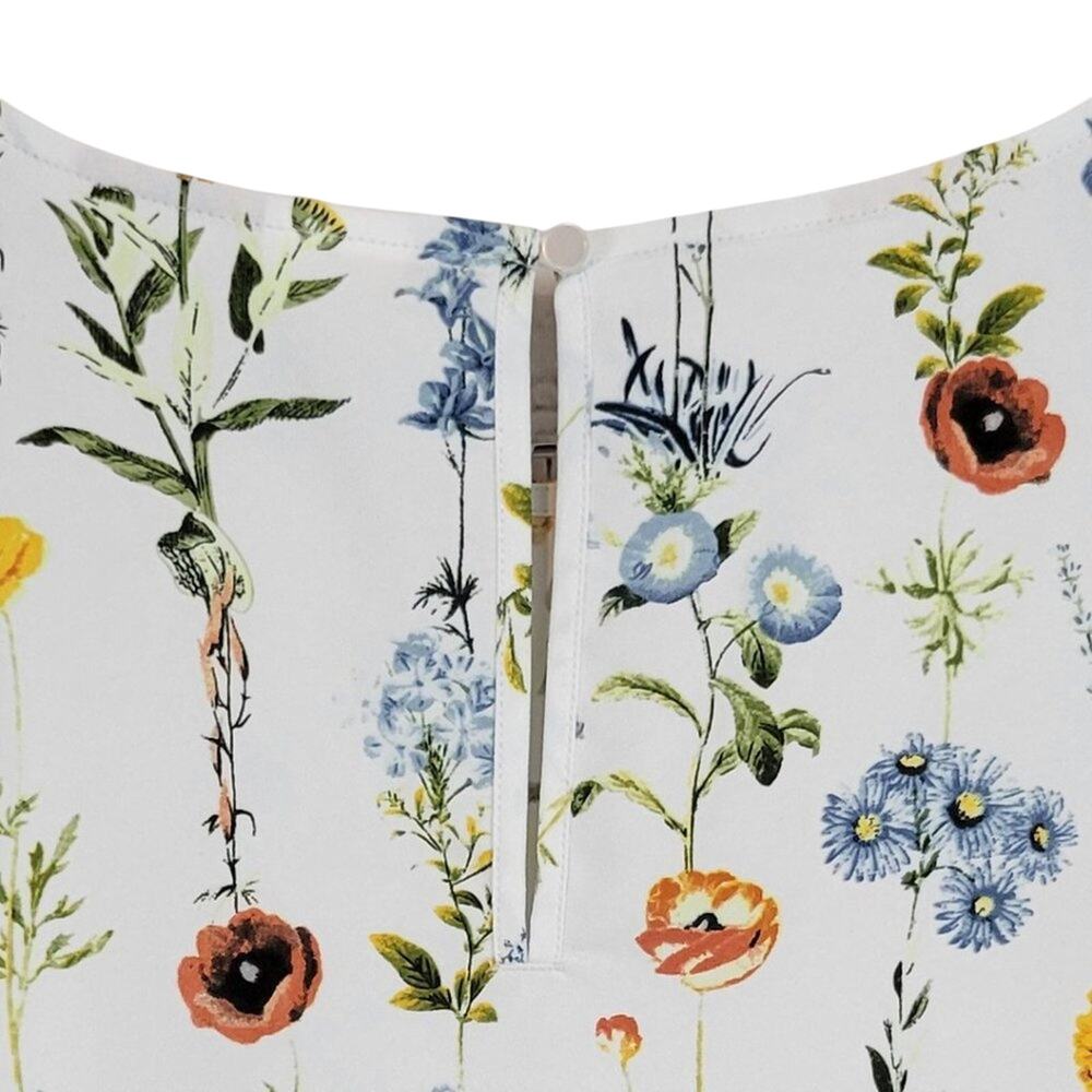 Remade Floral Print Puff Sleeve Blouse Top Womens - Picture 4 of 9